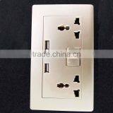 3 Pin American Eletrical Socket Usb Plug Wall Socket With Standard Grounding