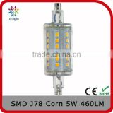 J78 460lm 5w 50we R7S PC cover smd 2835 led for north America market