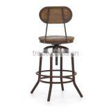 Industrial Rustic Wood Metal Counter Chair thumbnail-4
