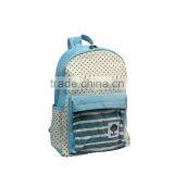 Canvas Polka Dots and Stripes School Bag School Backpack For Campus Hiking Travel Book Bag thumbnail-2