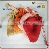 Burlap Jute Fabric Drawstring Bag thumbnail-4