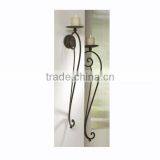 Metal Wall Mount Double Rustic Iron Candle Holder thumbnail-1