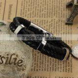 316L Mens Stainless Steel Jewelry Leather Bracelet Wholesale thumbnail-3