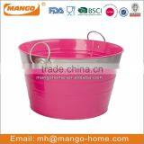 Tinplate Metal Oval Ice Bucket With Handle thumbnail-6