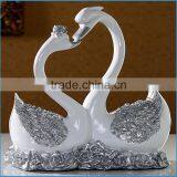 Custom Resin Couple Swan Doll for Wedding Decoration, Resin Sculpture thumbnail-1