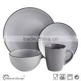 Ceramic Matt Glaze Sesame Dot Solid Color Breakfast Dinnerware Set thumbnail-2