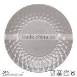 Round Crockey Ceramic Stoneware Emboss Dinnerware Plate thumbnail-4