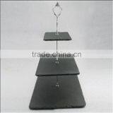 Hot Sell Made by Natural Stone Squareblack Slate Cheese Plate thumbnail-2