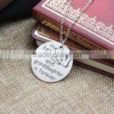 Cheap 2016 New Christmas Women Hot Gifts Love Heart Words Round Pendant Necklace Family Jewelry thumbnail-1