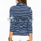 Navy Blue Stripe Girls Double Breasted Blazer Wholesale thumbnail-5
