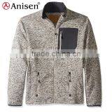 Black Red Heater Fleece Warm up Knit Jacket for Men thumbnail-3