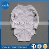 Kids Summer Plain 100%cotton Knitted Baby Rompers Cotton With O-neck thumbnail-1