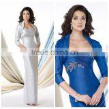 Formal Designs Satin Long Sleeve Two Color Evening Dress thumbnail-1