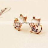 Lovely Rhinestone Opal Stud Earring,cute Cat Design Earrings for Women Jewelry thumbnail-2