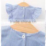 Child 2017 Summer New Korean Fashion Outfit 2pcs Set Baby Flutter Sleeve Dress White Shorts Cotton Clothing for Children thumbnail-4