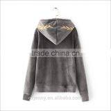 2017 Chinese Wholesale Custom Competitive Price Casual Zip Velvet Tracksuit thumbnail-4