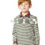 Boys Autumn Striped Long Sleeve Polo Shirt 100% Cotton T Shirt thumbnail-1