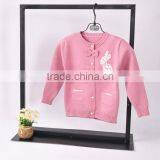 Wholesale Long Sleeve O Neck High Quality Knitting With Rabbit Pattern Girl Sweater Cardigan thumbnail-1