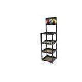 Retail Display Racks Stand With 4 Fixed Metal Shelves for Display Merchandise