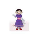 Fur Purple Skirt Girl Mascot Costume Christmas Party Dress
