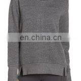 Wholesale Ladies Soft Cotton-Infused Pullover Long Sleeves With Thumbholes Cuffs High Funnel Neck Sweatshirt for Women thumbnail-2