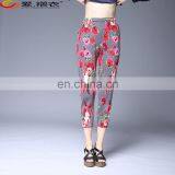 China Cheap Newest Design Colors Sublimation Flower Pattern Printed Pants for Women thumbnail-1