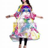 Women's White Colour With Colourful 3D Digital Print Casual Daily Wear Kaftan / Stylish Free Size Kurta (kaftan Dress) thumbnail-1
