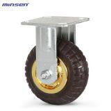 Minsen Heavy-Duty Industrial Biaxial Caster Brown Foam Beacon Rubber Wheels thumbnail-2