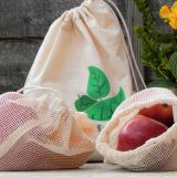 Reusable Cotton Produce Bags / Organic Cotton / Grocery Storage / Muslin bag / Plastic Free / Zero Waste Shopping / Eco-Friendly / Washable