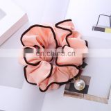15colors free ship summer fashion hair accessories pure colors silk-like fabric ladies scrunchies