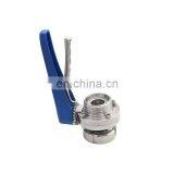 Sanitary Manual DIN Butterfly Valve With Nut and Thread Connection Ends thumbnail-3