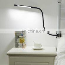 2020 Clip LED Lamp Book Reading Light Gooseneck USB Bedside Lamp With Clamp thumbnail-3