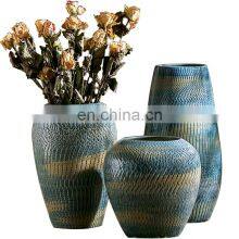 Wholesale Handmade Brilliant Blue Vase Decoration Creative Table Tall Ceramic Flower Vase thumbnail-5