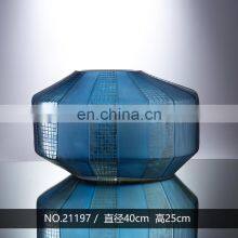 Wholesale Creative Lattice Clear Handblown Glass Flower Vase Set Home Decor For Sale thumbnail-2