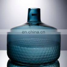 Guangzhou Manufacturer Wholesale Home Table Decoration Blue Glass Jar Vase Set thumbnail-3