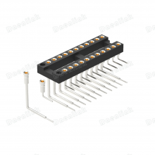 Dnenlink 2.54mm IC Socket Machined Round Pin Female Header H3.00mm Dual Row Right Angle thumbnail-2
