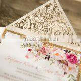 Wholesale Fancy Gold Laser Cut Wedding Anniversary Card to Print Quality Choice thumbnail-2