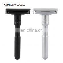 Biodegradable Custom Metal Black Double Edge Adjustable Safety Razor for Men thumbnail-5