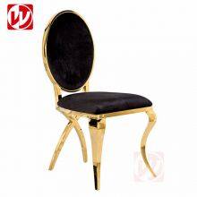 Foshan Factory Price Cheap Banquet Wedding Chair Gold Stainless Steel Dining Chair thumbnail-4