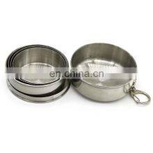 75ml/150ml/250ml Stainless Steel Folding Cup Portable Outdoor Travel Camping Telescopic Cup With Keychain Water Coffee Handcup thumbnail-5