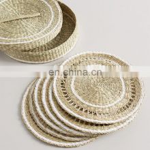 Hot Rustic Woven Seagrass Placemats with Holder Set of 6 Natural Weave wall decor basket wholesale Manufacturer