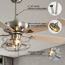 Retro American Style Ceiling Fan Light/Ceiling Fan Light 110V Fan Living Room Light（Wechat:13510231336） thumbnail-1