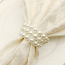 Newest Pearl Napkin Ring Handmade Dinner Decorations for Wedding Table thumbnail-4