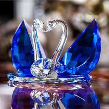Colored K9 Crystal Swan Wedding Gifts Crystal Wedding Giveaway Gift Crystal Crafts Gifts thumbnail-5