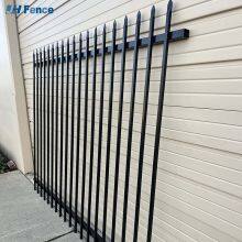 6ft Tall 8ft Wide Galvanized Flat Top Steel Fence Modern Spear Top Zinc Steel Metal Picket Fence thumbnail-3
