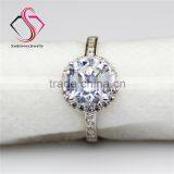 Round Brilliant Cut Moissanite 3CT 9.0mm Center 14k 18k White Yellow Gold Halo Diamond Engagement Ring thumbnail-4
