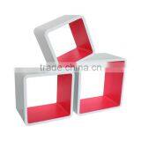 Decorative design wooden cube shelf