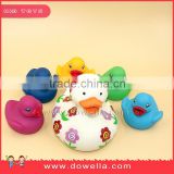 Promotional Custom Weighted Soft Vinyl Sunglasses Floating Yellow Duck Rubber Bath Toy