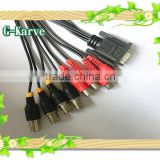 HDB 15P to 4BNC+4RCA cable