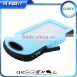 5000mah Waterproof Solar Power Bank With Camping Lamp